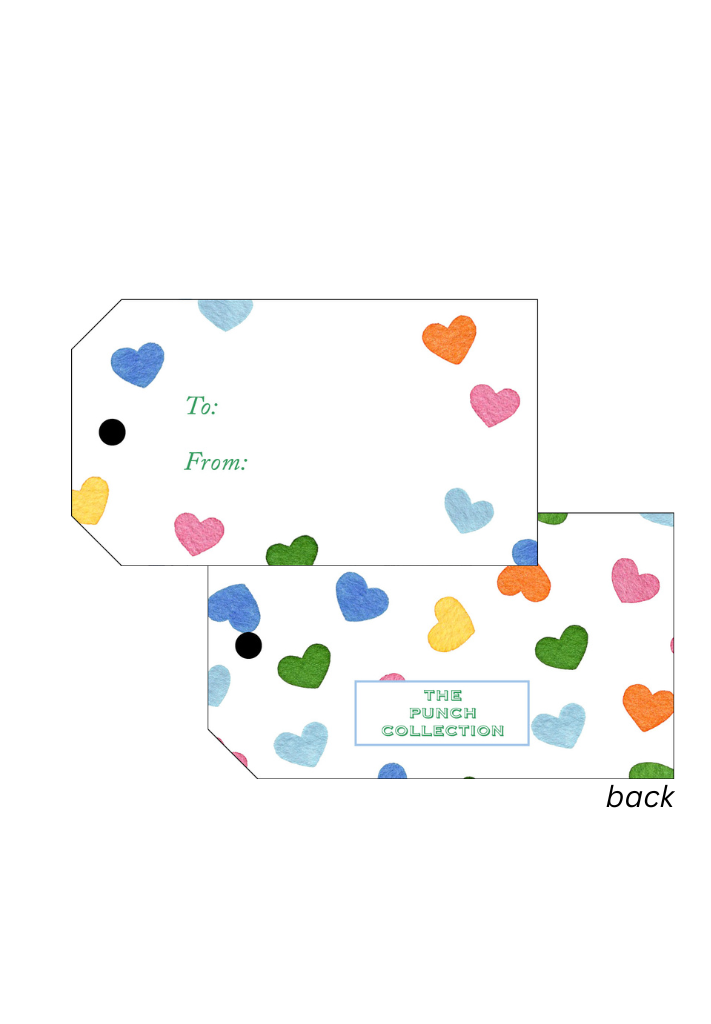 Set of 10 Hang Tags: HEARTS