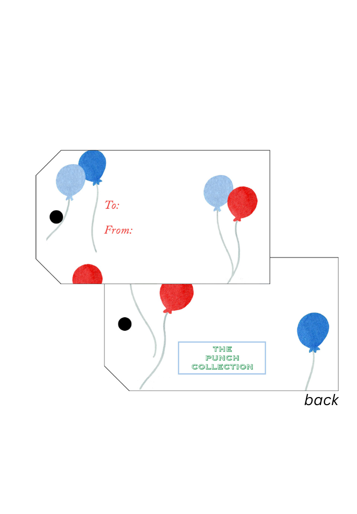 Set of 10 Hang Tags: BALLOONS