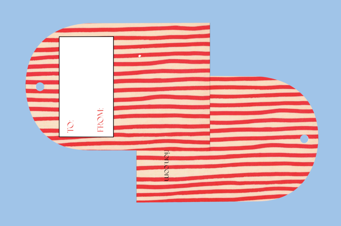 RED & CREAM STRIPED GIFT TAGS