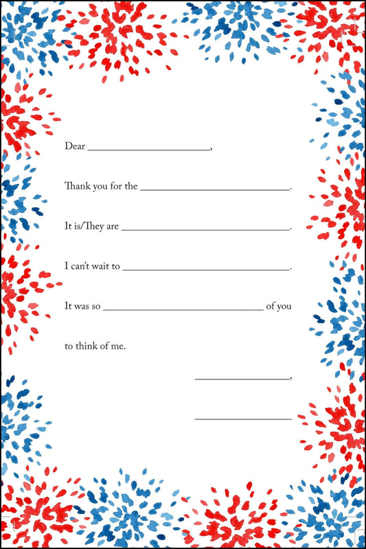 FIREWORKS - CHILDREN'S THANK YOU STATIONERY