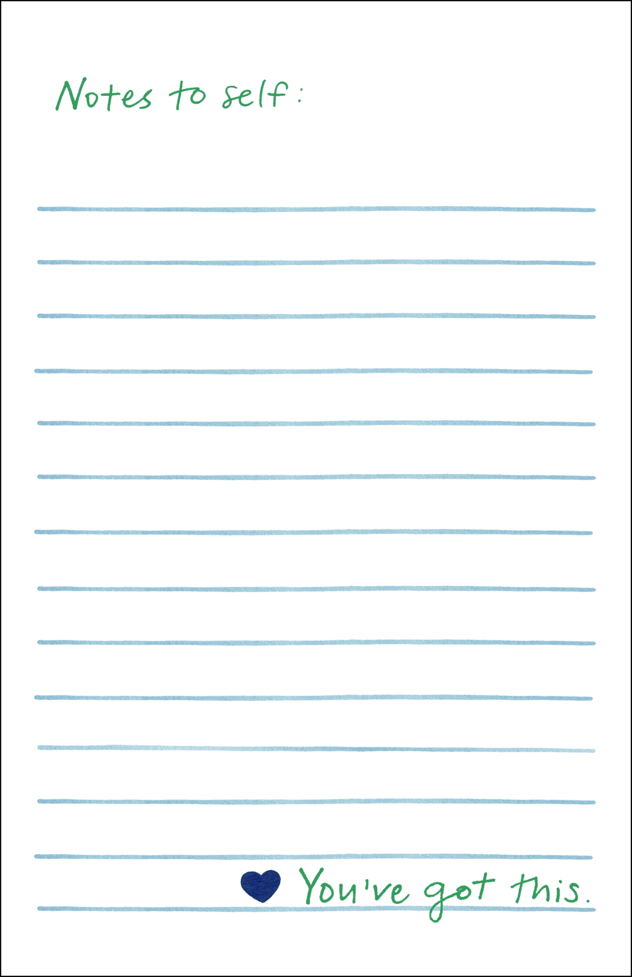 NOTES TO SELF NOTEPAD