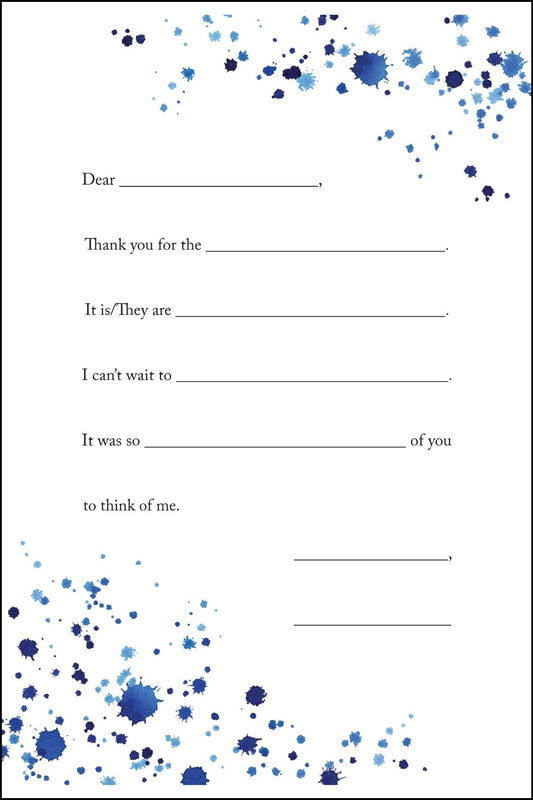 BLUE PAINT - CHILDREN'S THANK YOU STATIONERY