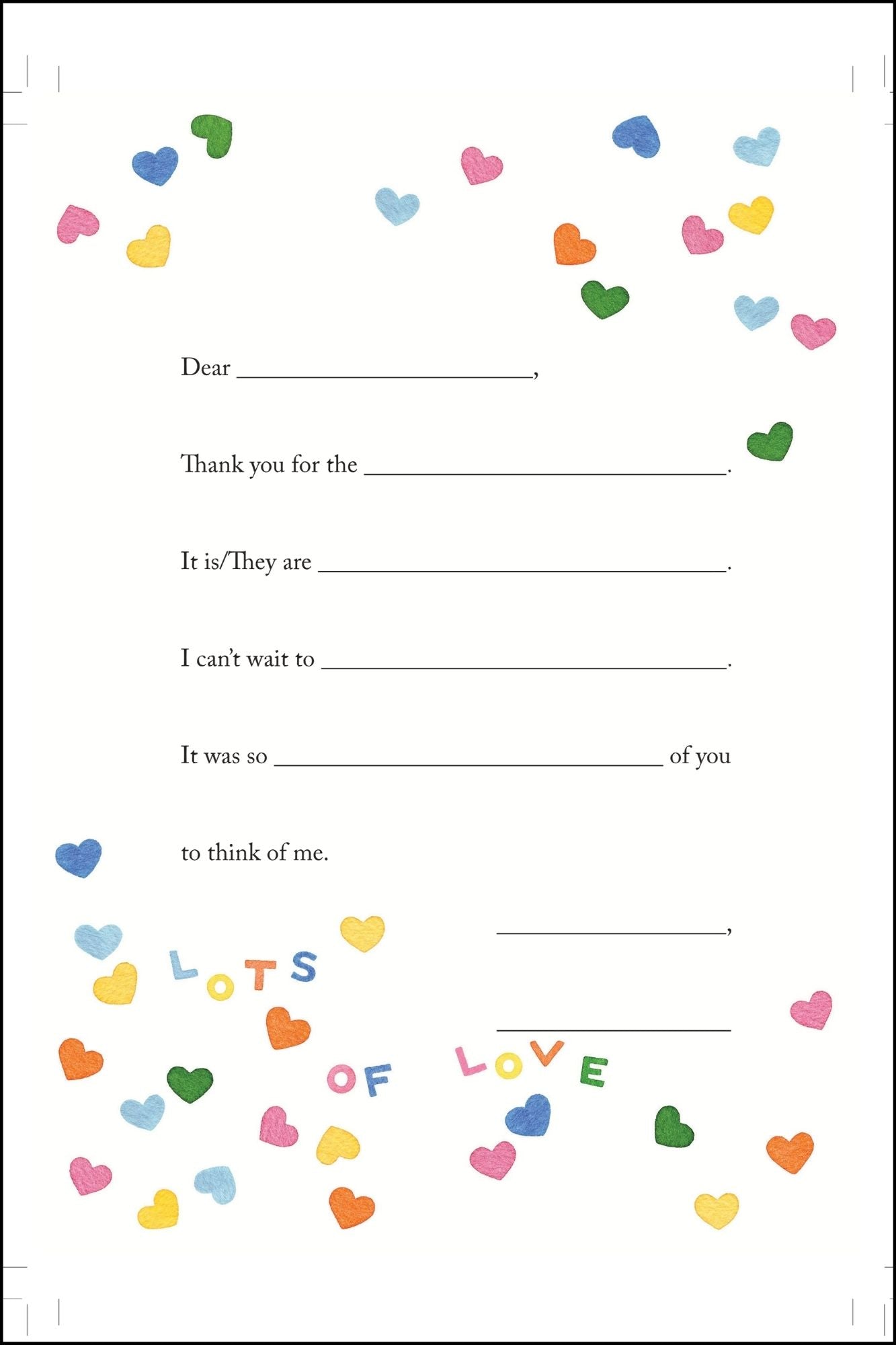 LOTS OF LOVE - CHILDREN'S THANK YOU STATIONERY