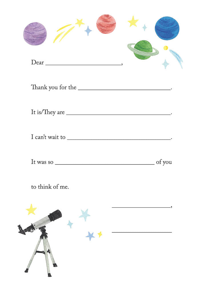 Thank You: GALAXY Stationery Package